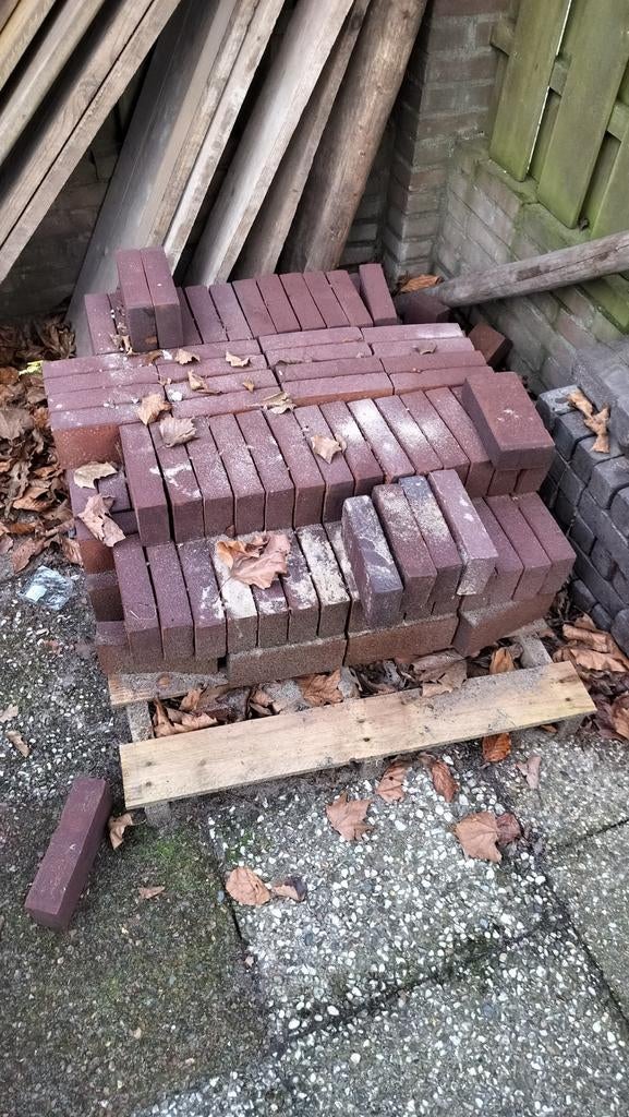 100 Rood-Paarse Bakstenen, Doe-het-zelf en Verbouw, Metselstenen, Ophalen, Gebruikt, Bakstenen
