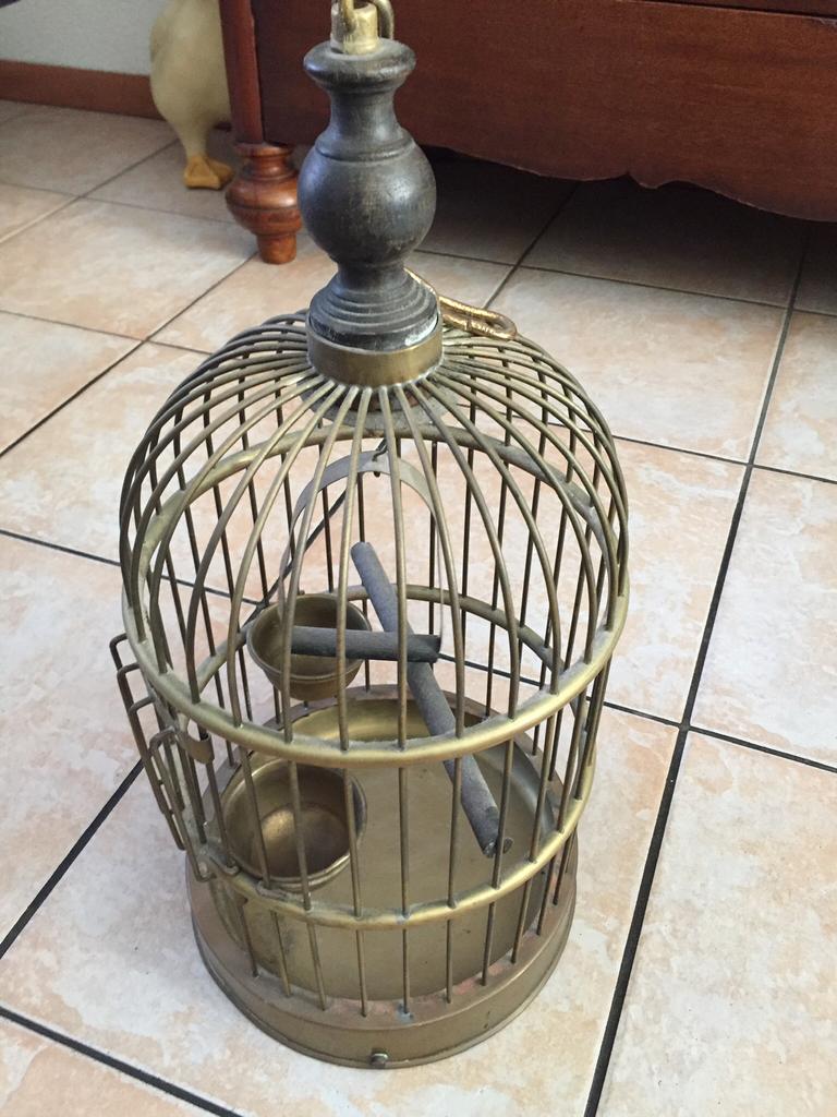 Koperen vogelkooi, Antiek en Kunst, Ophalen of Verzenden