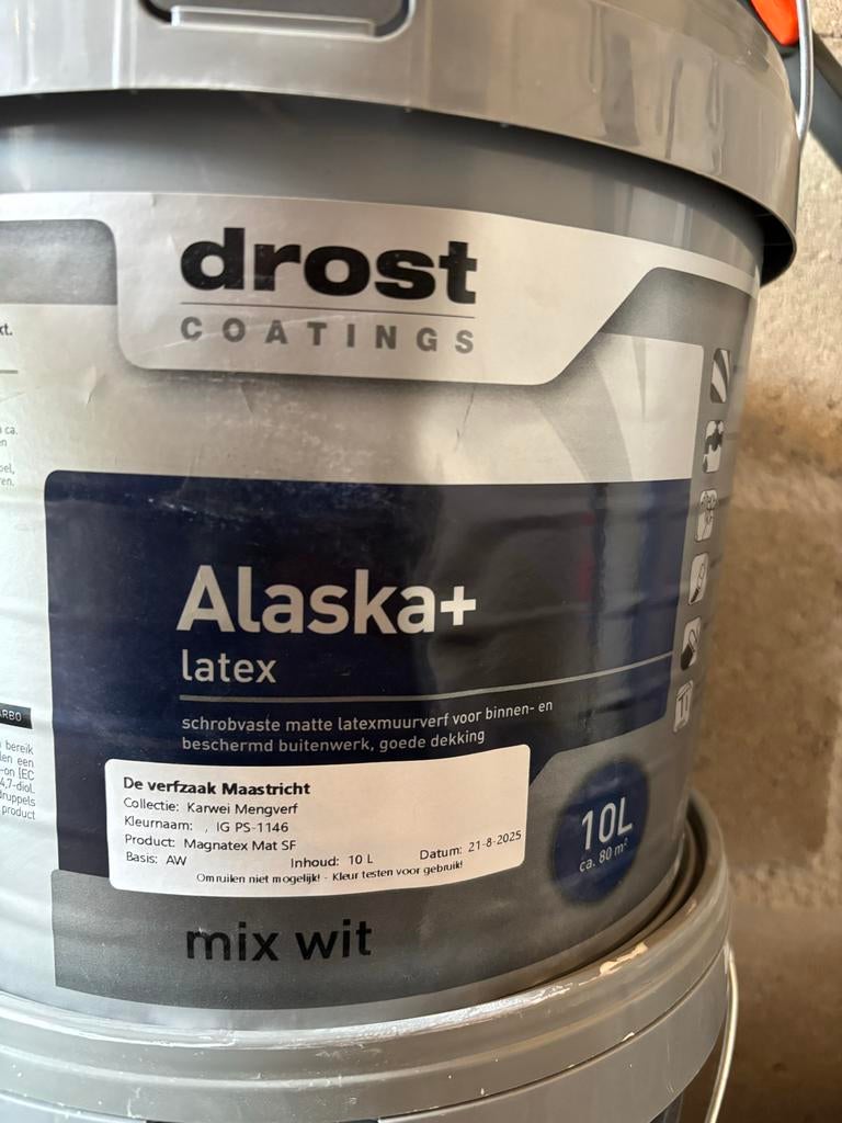 Drost Alaska+ Latex Muurverf - 10L, Nieuw, Ophalen of Verzenden, Verf, 10 tot 15 liter