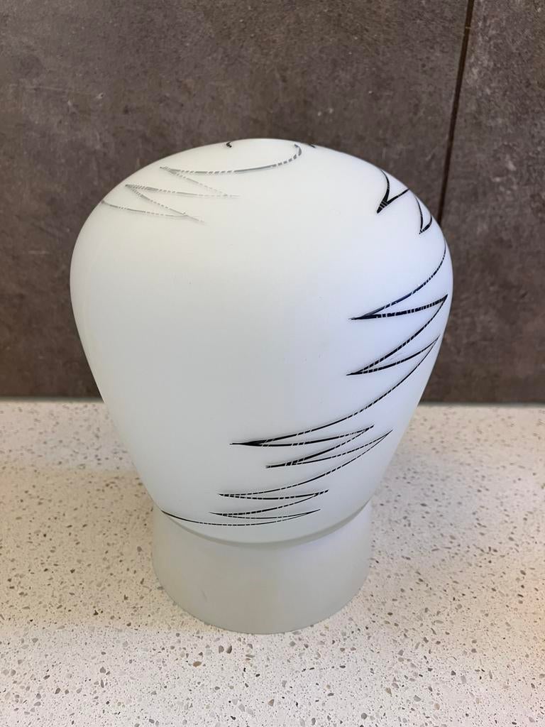 Vintage plafonnière / plafondlamp / bol lamp - Niko, Ophalen of Verzenden, Gebruikt, Glas, Vintage