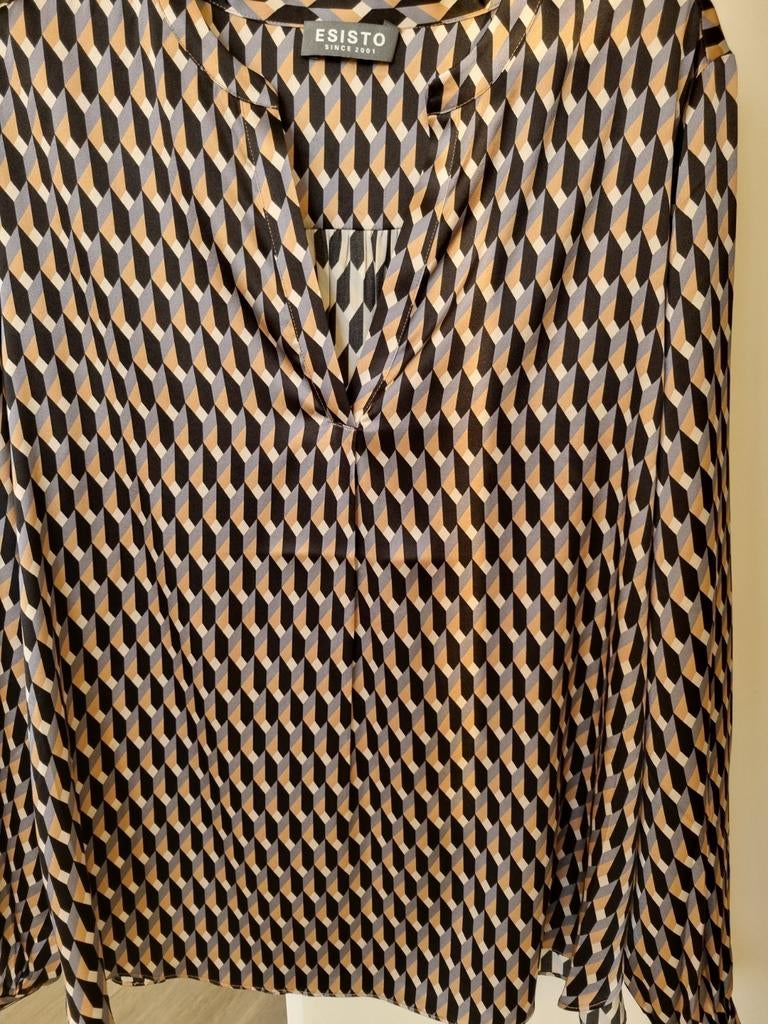 Luxe echt zijde blouse van Esisto. Nieuw. Maat M / 40., Maat 38/40 (M), Zwart, Nieuw, Ophalen of Verzenden