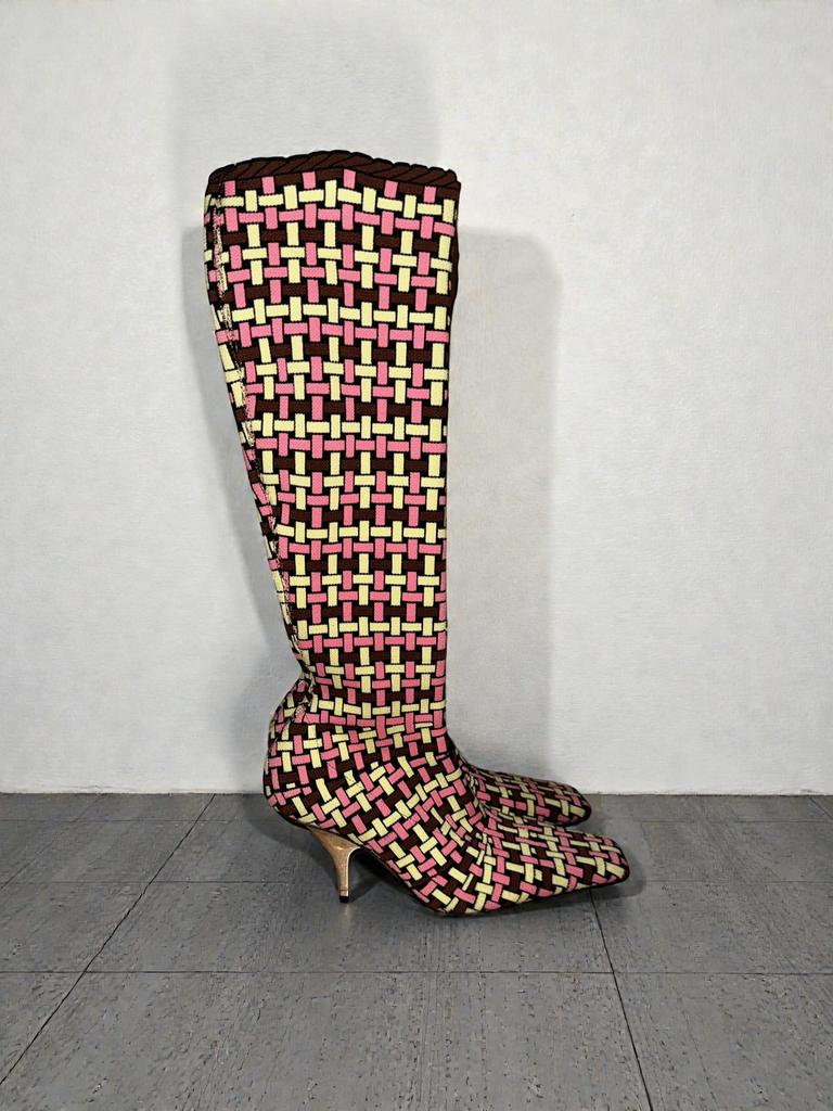 Marni boots print elastisch lime roze 37 jacquard print, Kleding | Dames, Schoenen, Ophalen of Verzenden
