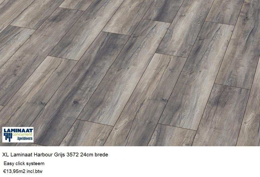 Laminaat Harbour Grijs D3572 24cm breed 8mm €13,95m2 inc.btw, 75 m² of meer, Nieuw, Ophalen of Verzenden, Grijs