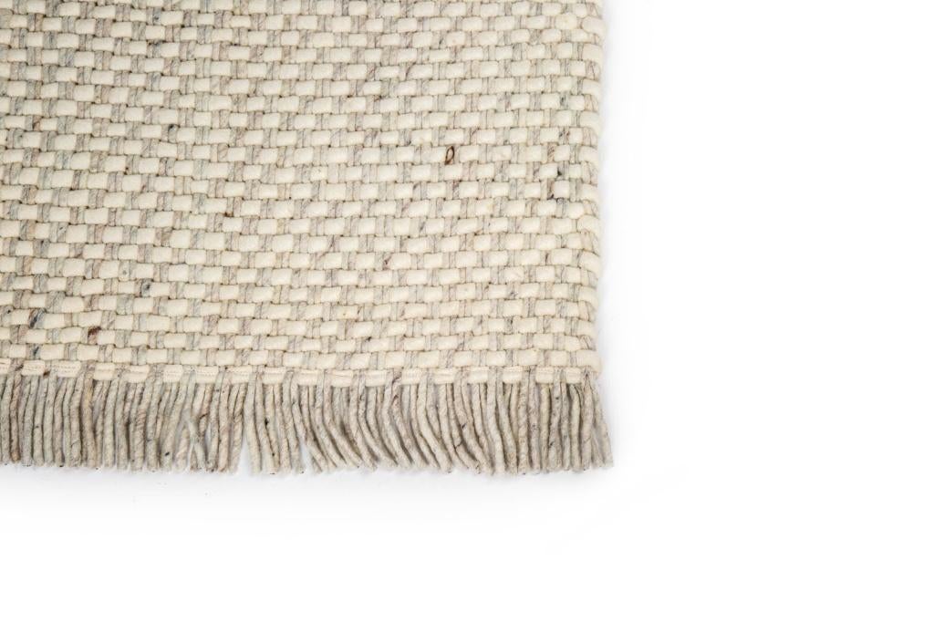 Vloerkleed / Karpet Brinker Burano White Grey 200x300cm, Franjes, Ophalen of Verzenden, 200 cm of meer, Grijs