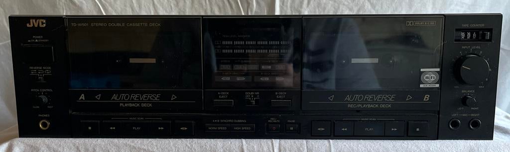 JVC TD-W501 Dubbel Cassettedeck met Auto Reverse, Audio, Tv en Foto, Cassettedecks, Dubbel, JVC, Auto-reverse, Ophalen of Verzenden