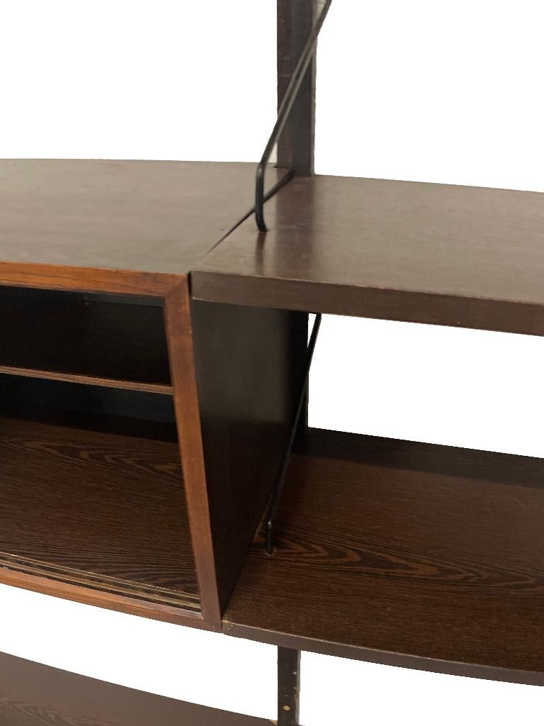 Vintage Poul Cadovius Royal System Wandsysteem Wengé, Gebruikt, Met klep(pen), Poul Cadovius, Minder dan 150 cm