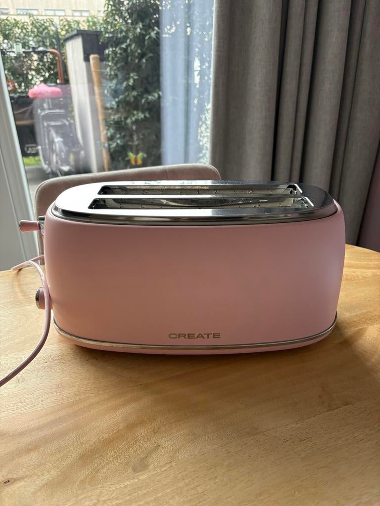 Roze Create Broodrooster, Ophalen of Verzenden, Zo goed als nieuw, Uitneembare kruimellade