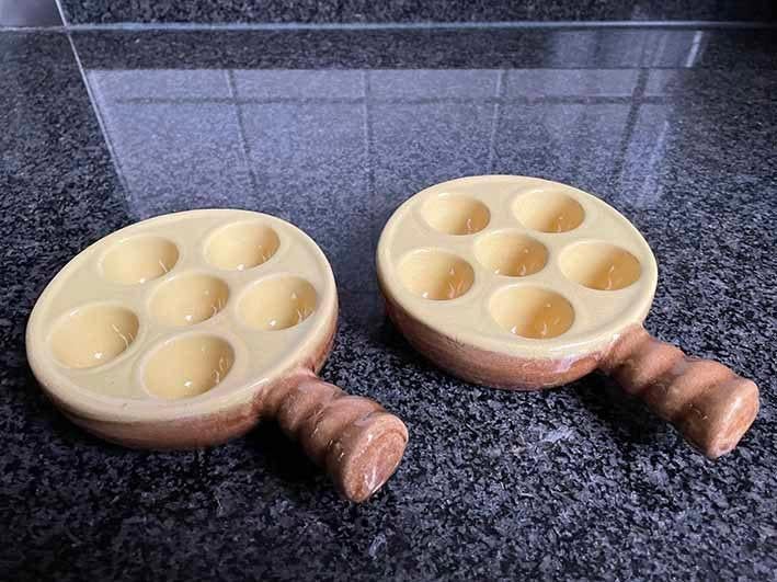 Escargot Slakken Vintage Modele Depose Franse schaaltjes x 2, Ophalen of Verzenden