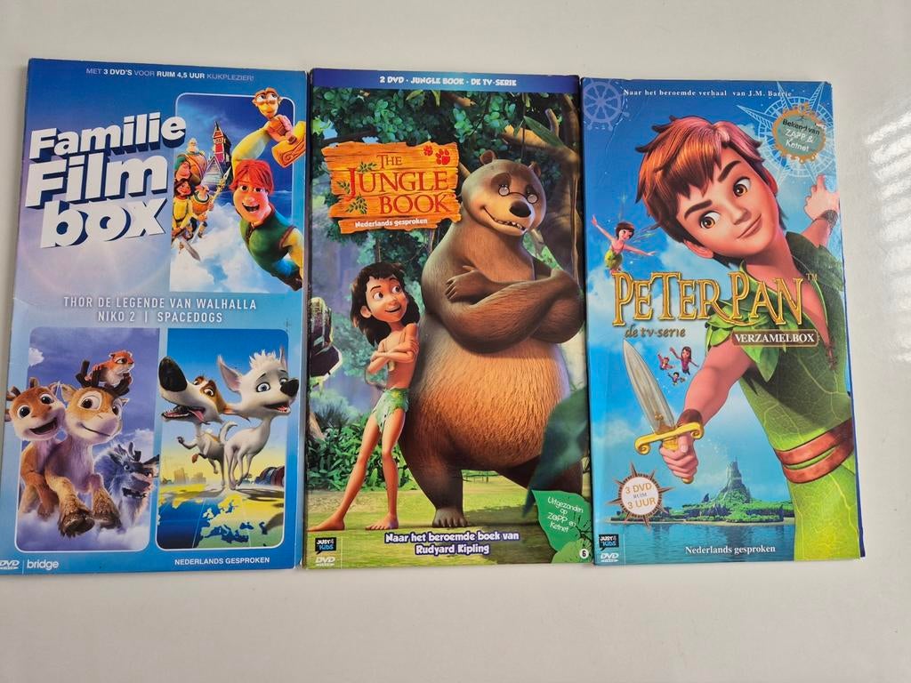 Familie Film Box, Jungle Book, Peter Pan DVD's, Avontuur, Alle leeftijden, Boxset, Ophalen of Verzenden