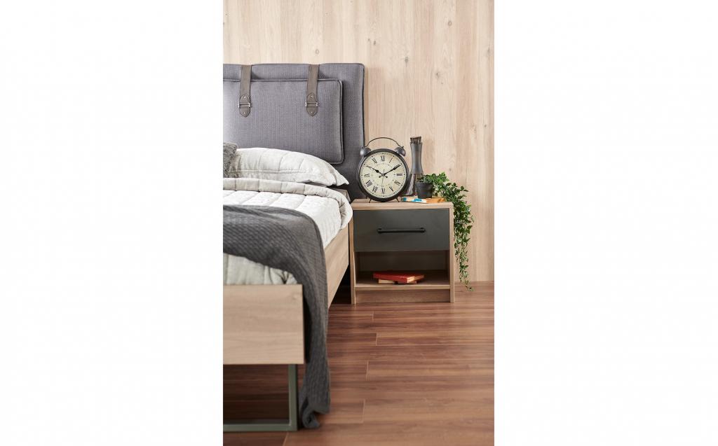 Anka 2-persoonsbed eikenkleur antraciet