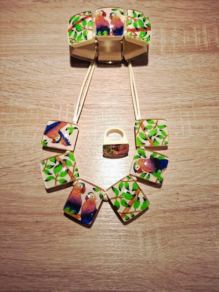 Zsiska ketting, armband en ring, Sieraden, Tassen en Uiterlijk, Kettingen, Ophalen of Verzenden, Zo goed als nieuw, Overige kleuren