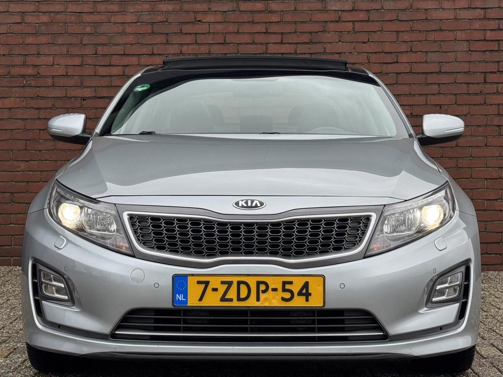 Kia Optima 2.0 CVVT HYBRID EXECUTIVELINE | NL-AUTO! | LEDER!, Auto's, Euro 5, Gebruikt, Zwart, 4 cilinders