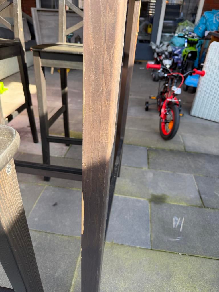 Bar tafel met 4 barkrukken, Ophalen of Verzenden, Gebruikt, Inclusief barstoelen