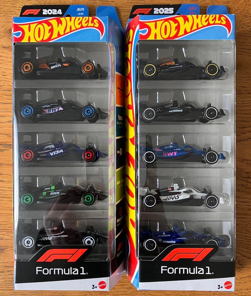 SET Hot Wheels 5-pack Formule 1 2024 + 2025 SETPRIJS, Ophalen of Verzenden, Nieuw, Auto