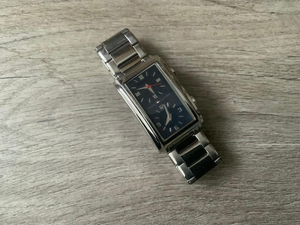 Tommy Hilfiger Dualtimer Mens Watch - Dual Timer Horloge, Ophalen of Verzenden, Zo goed als nieuw, Zwart, Android