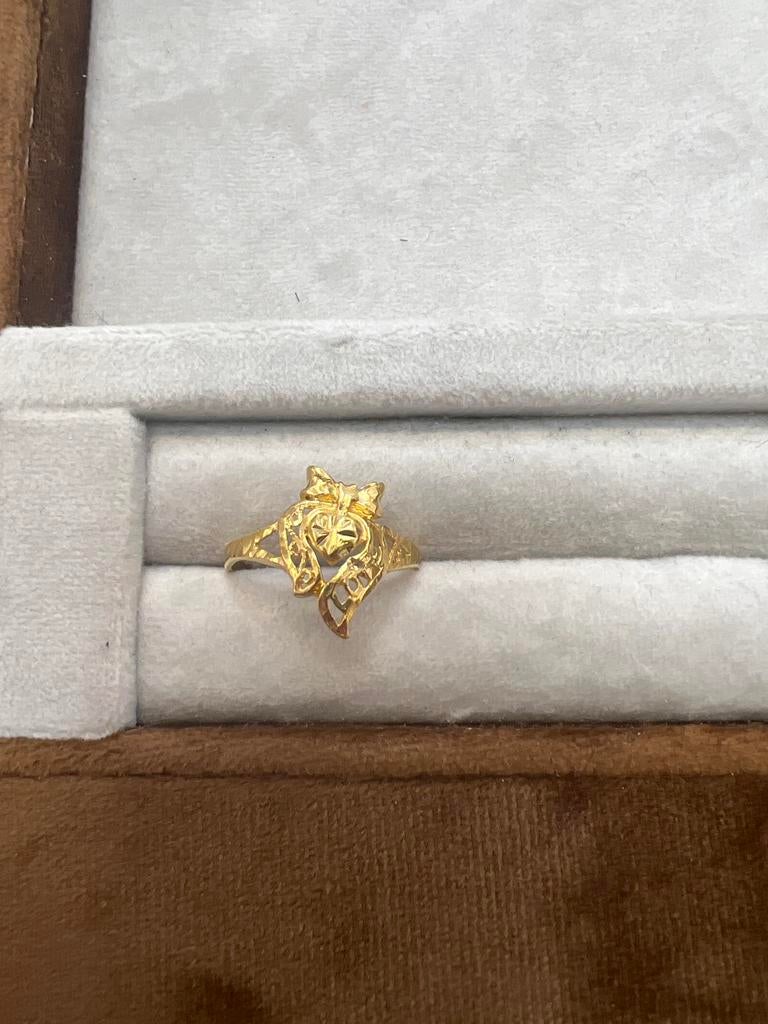Prachtige 24k Gouden Ring, 18 tot 19, Ophalen of Verzenden, Zo goed als nieuw, Dame of Heer