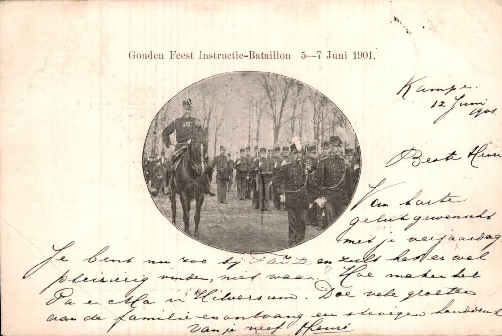 Amsterdam - Instructie-Bataillon - Gouden Feest 5-7 Juni, Ophalen of Verzenden, Voor 1920, Gelopen, Noord-Holland