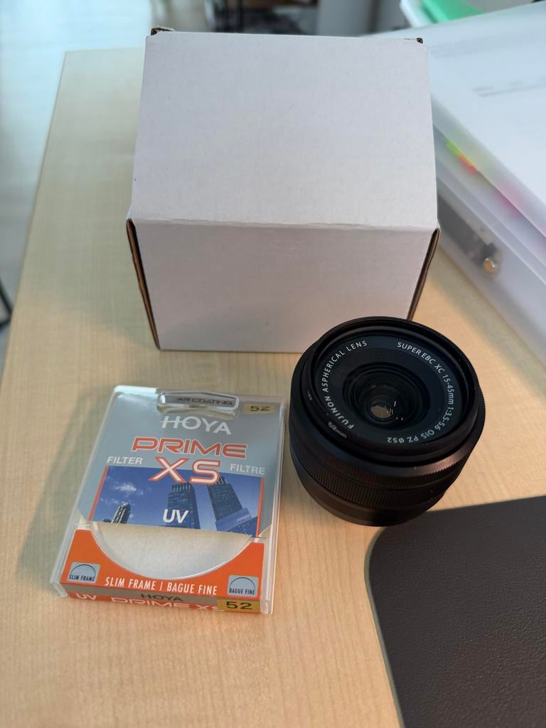 Fujifilm XC 15-45mm f/3.5-5.6 OIS PZ + Hoya UV-filter, Ophalen of Verzenden, Zo goed als nieuw, Standaardlens, Zoom