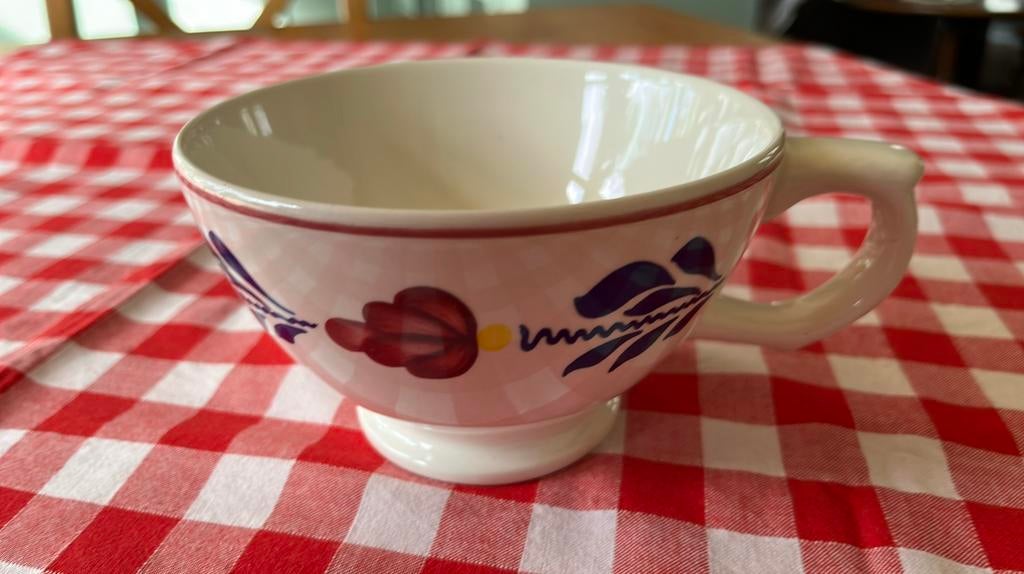 Boerenbonten soepkom met een oor, Ophalen of Verzenden, Zo goed als nieuw, Kom(men), Boerenbont