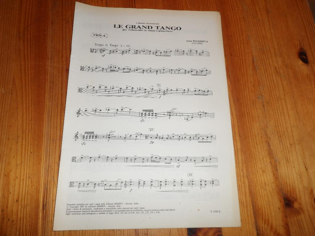 Astor piazzolla - le grand tango - viola, Gebruikt, Ophalen of Verzenden, Viool of Altviool, Artiest of Componist