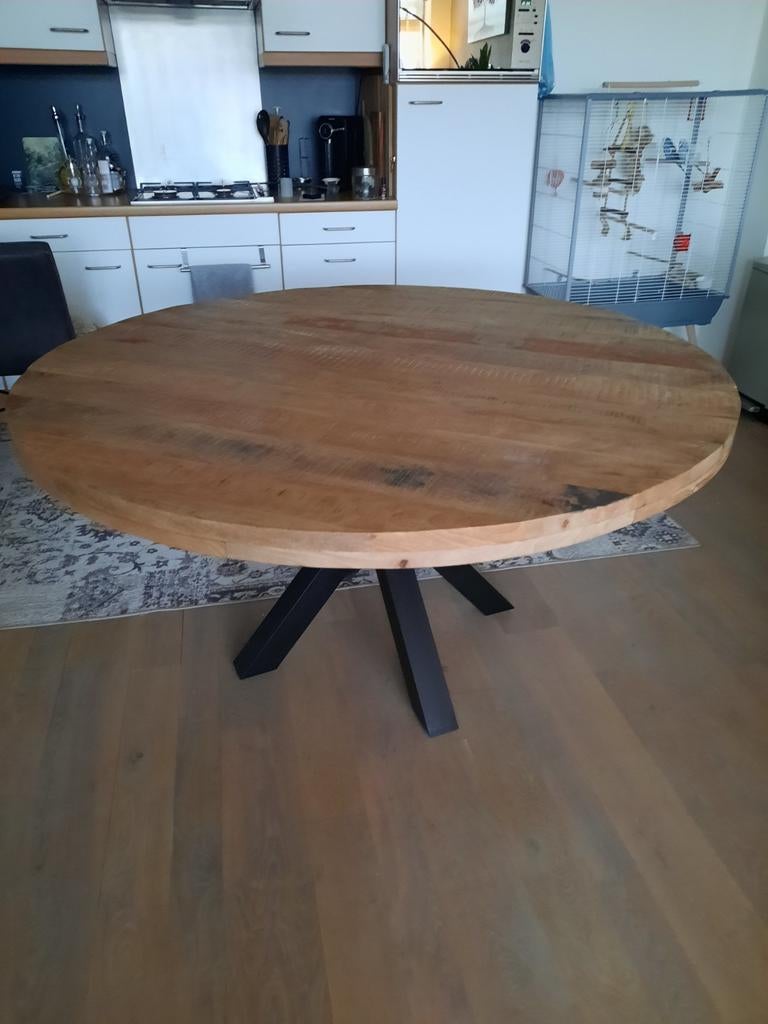 eettafel, Huis en Inrichting, Tafels | Eettafels, Ophalen, Rond, 100 tot 150 cm, 100 tot 150 cm