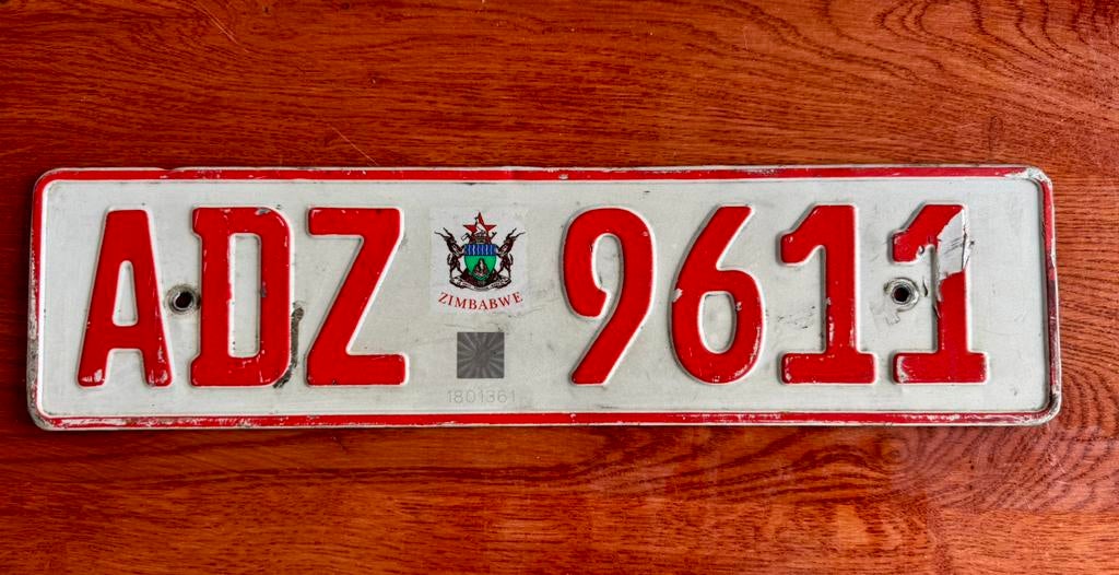 Nummerplaat Zimbabwe, Ophalen of Verzenden, Gebruikt, Auto's