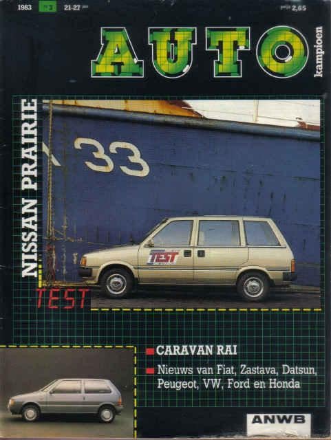 Autokampioen 3 1983 : Fiat Uno - Honda Prelude - Nissan, Boeken, Auto's | Folders en Tijdschriften, Ophalen of Verzenden, Gelezen