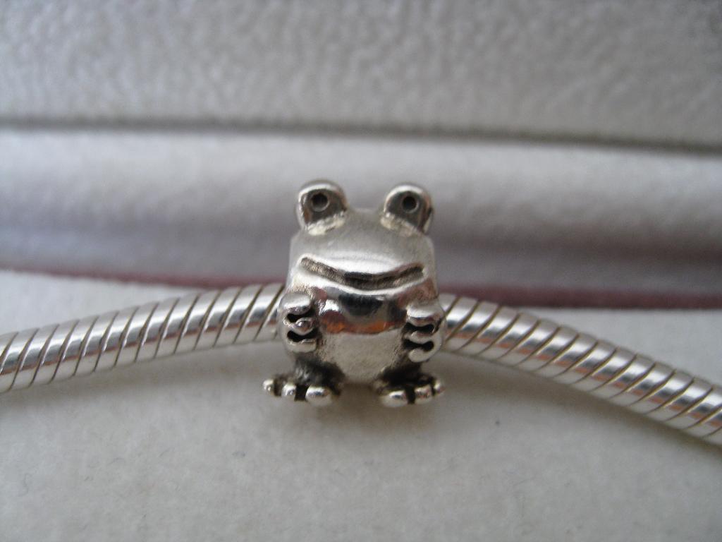 Pandora Bedel Kikker, Verzenden, Zo goed als nieuw, Zilver, Pandora