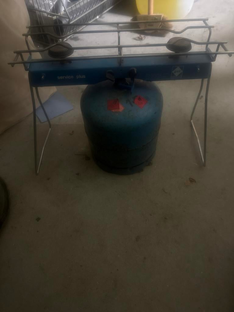 Gasbrander camping met gasfles, Ophalen, Gebruikt