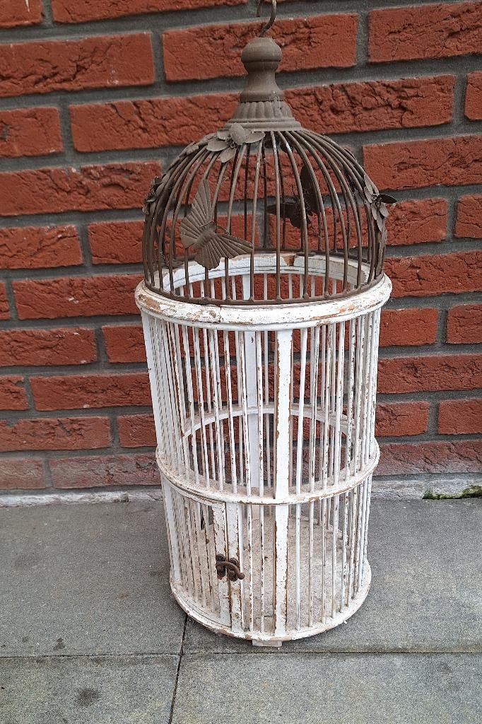 Vintage vogelkooitje, Ophalen of Verzenden, Gebruikt, Hout, Vogelkooi