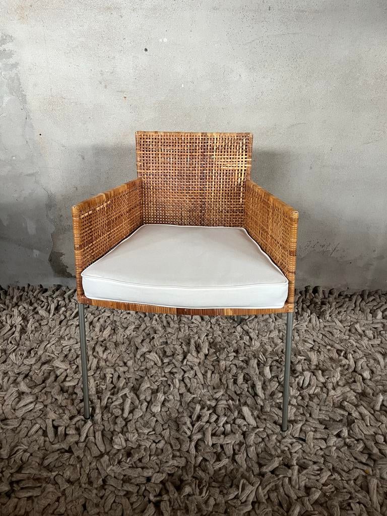 6 Tiba rotan stoelen van Label, Gerard van den Berg, Huis en Inrichting, Stoelen, Gebruikt, Vijf, Zes of meer stoelen, Riet of Rotan