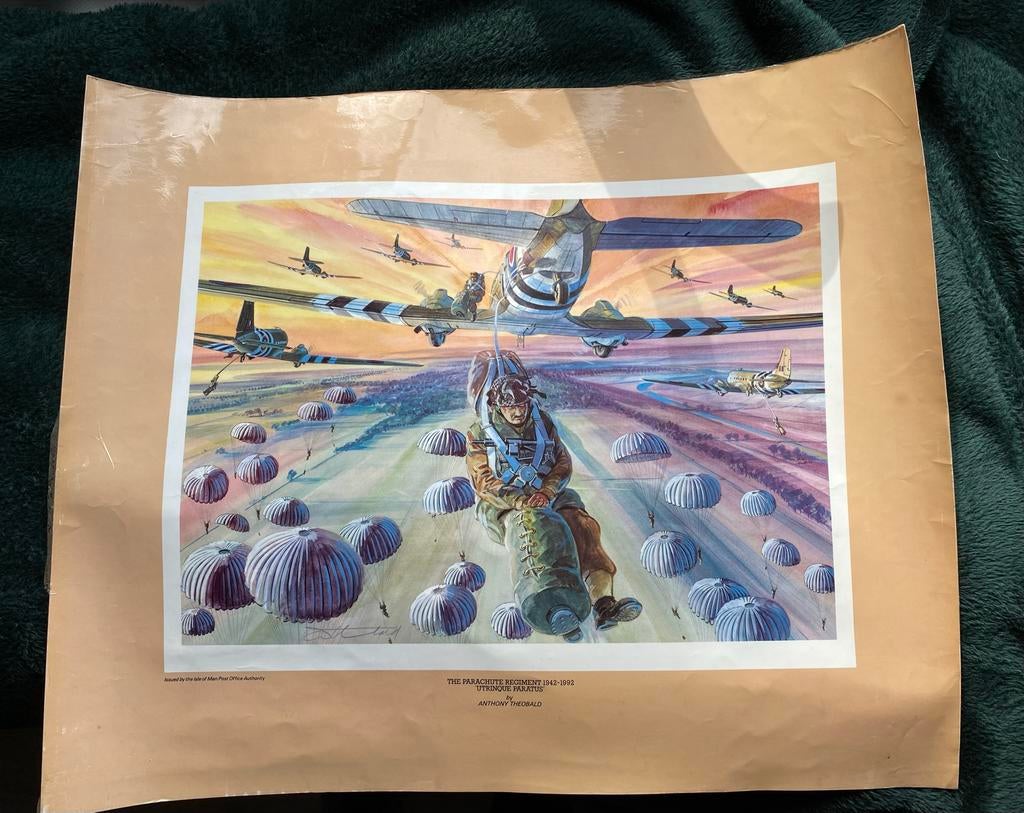 Parachute Regiment WOII Airborne Jump Poster, Verzamelen, Gebruikt, Rechthoekig Liggend, Ophalen of Verzenden, A1 t/m A3