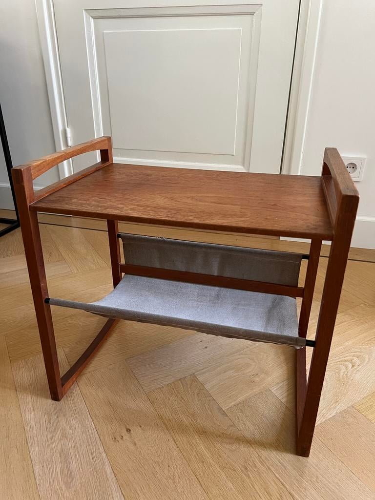 Vintage Kai Kristiansen bijzettafel met lectuurbak, Huis en Inrichting, Tafels | Bijzettafels, Minder dan 45 cm, Minder dan 55 cm