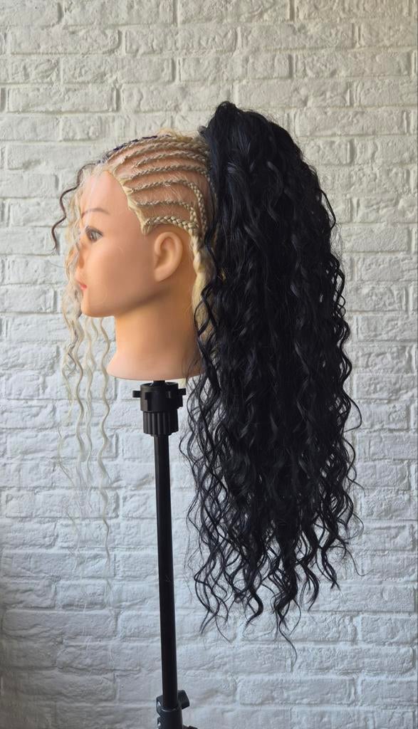 Zwarte Krullende Paardenstaart Haarverlenging, Ophalen of Verzenden, Nieuw