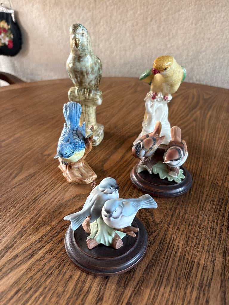 Groepje vogelbeeldjes in perfecte staat, Verzamelen, Beelden en Beeldjes, Ophalen of Verzenden, Zo goed als nieuw, Dier