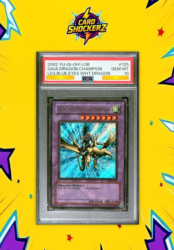🟣 Gaia the Dragon Champion PSA 10 (Legend the blue eyes) 🟣, Hobby en Vrije tijd, Verzamelkaartspellen | Yu-gi-Oh!, Ophalen of Verzenden