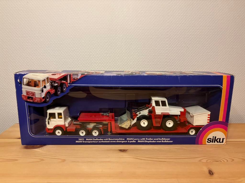 Siku 3811 man dieplader shovel, Ophalen of Verzenden, Zo goed als nieuw, Bus of Vrachtwagen, SIKU