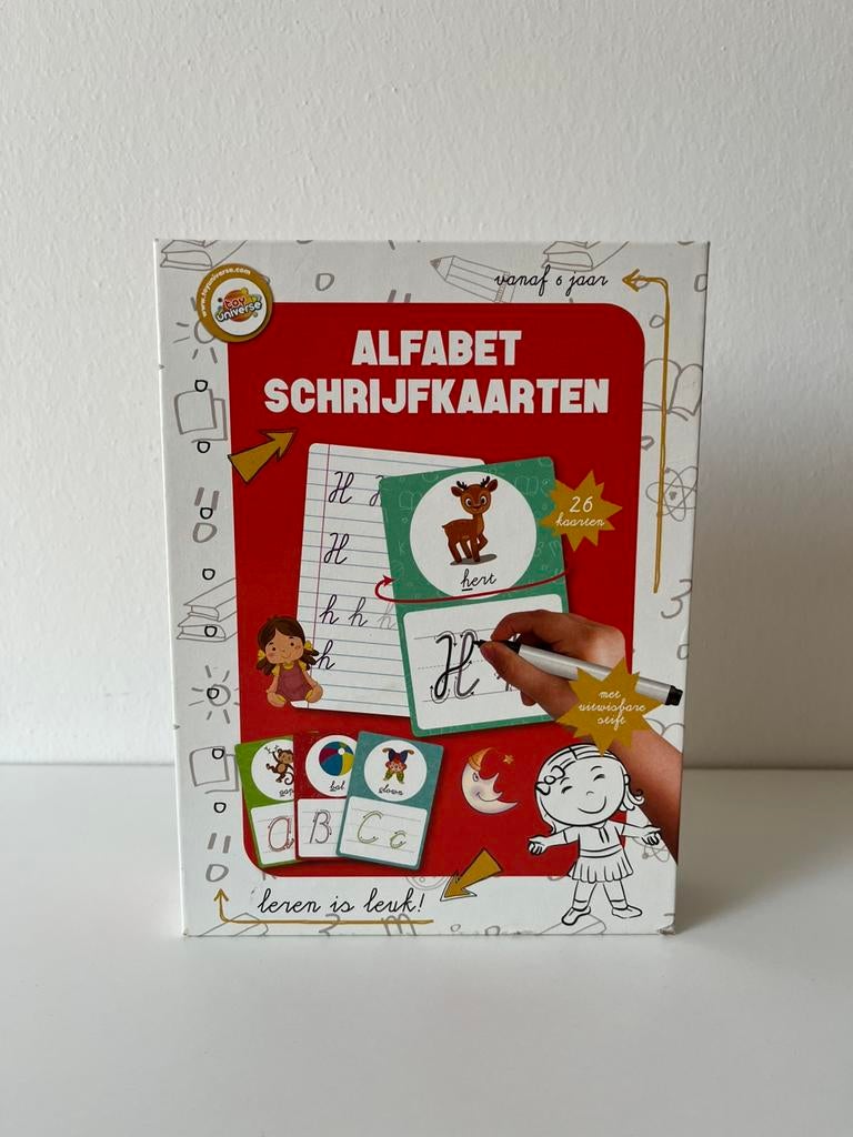 Alfabet schrijfkaarten 26 kaarten leren schrijven, Ophalen, Zo goed als nieuw, Speelkaart(en)