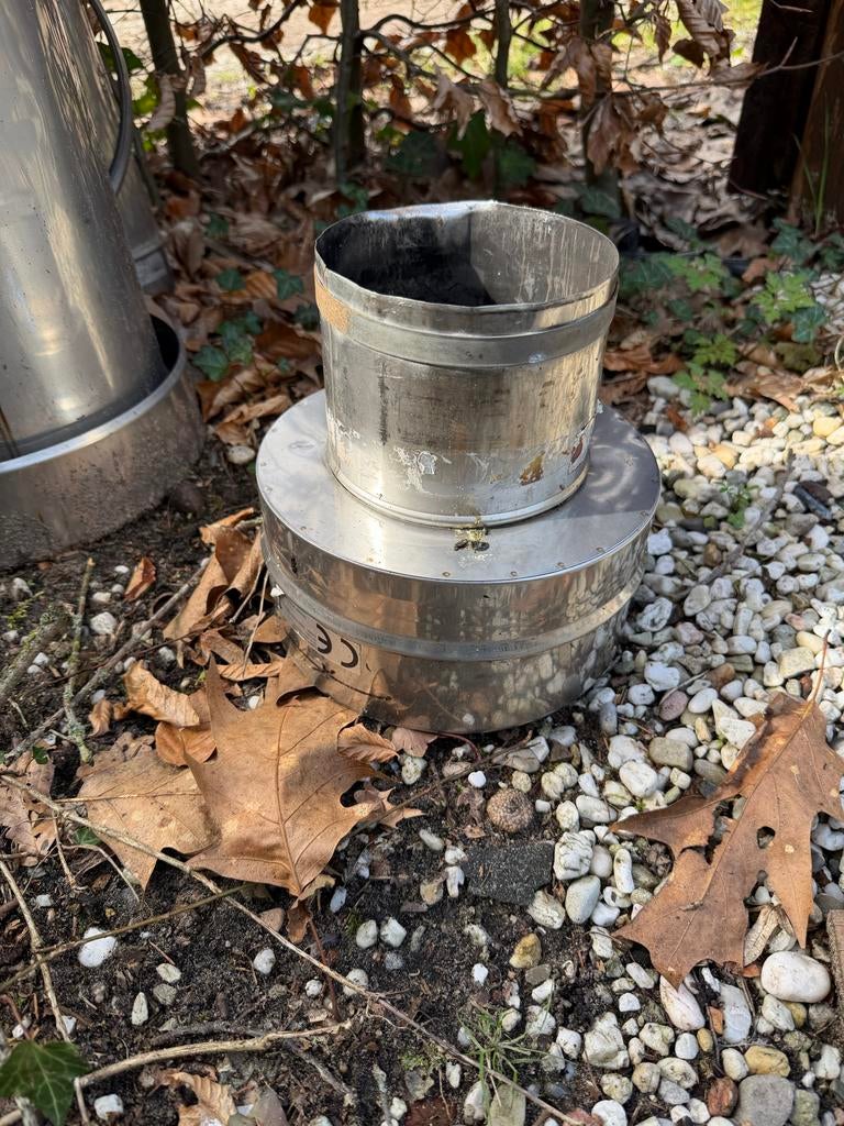 RVS dubbelwandig rookafvoer kanaal schoorsteen, Gebruikt, Verzenden, Overige typen, Minder dan 60 cm