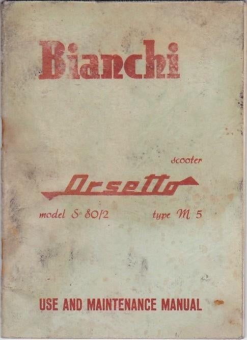 Bianchi scooter Orsetto manual engelstalig italiaan, Ophalen of Verzenden, Overige merken