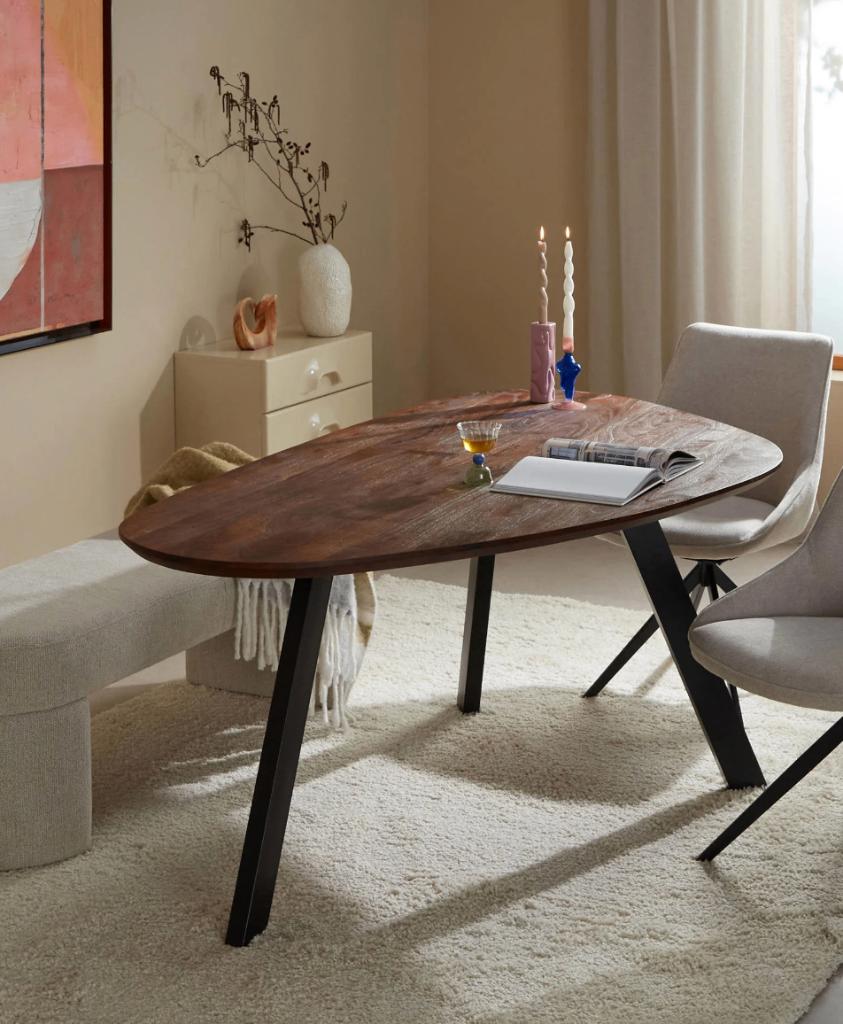 NOUS Living  eetkamertafel Arya, Ophalen, 50 tot 100 cm, Zo goed als nieuw, Vijf personen of meer