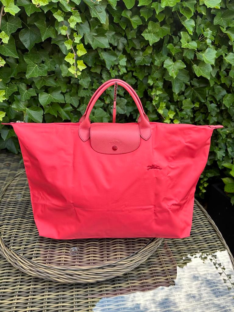 Longchamp Le Pliage reistas | koraal | roze | 34x62 cm, Ophalen, 30 cm of meer, Minder dan 40 cm, Minder dan 35 cm