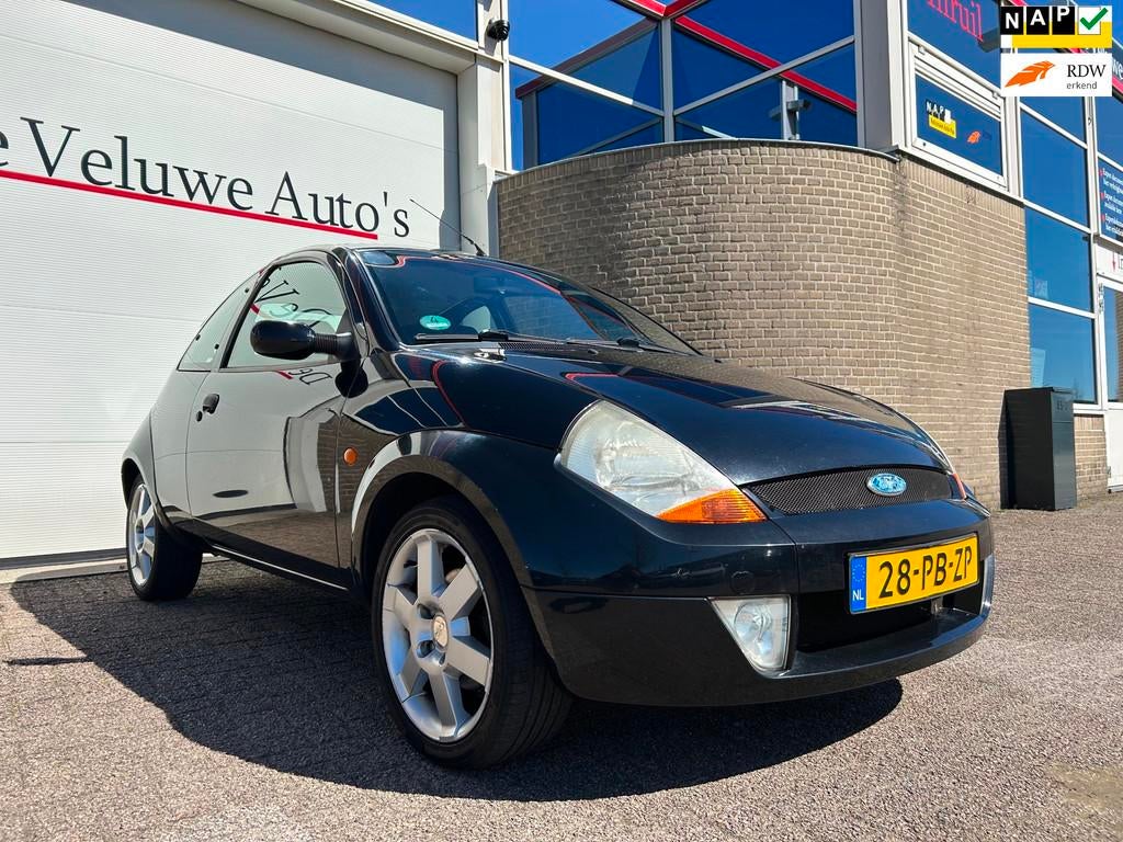 Ford Ka 1.6 SportKa|95pk|Airco|Radio|Leder|, Ka, 4 stoelen, Zwart, Handgeschakeld