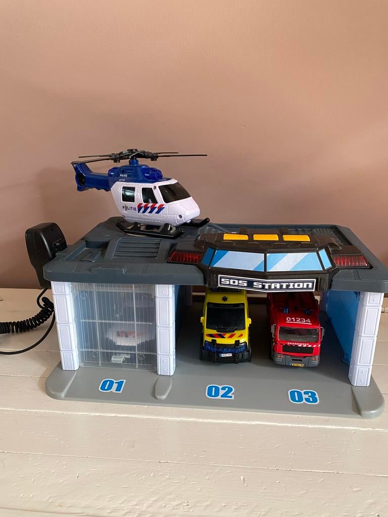 Dickie Toys Rescue Station garage politie brandweer, Ophalen of Verzenden, Gebruikt, Jongen of Meisje