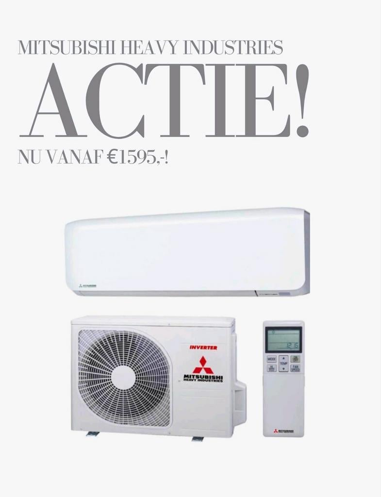 Mitsubishi heavy industries airco inclusief montage 1595!, Nieuw, 3 snelheden of meer, Ophalen of Verzenden, 100 m³ of groter