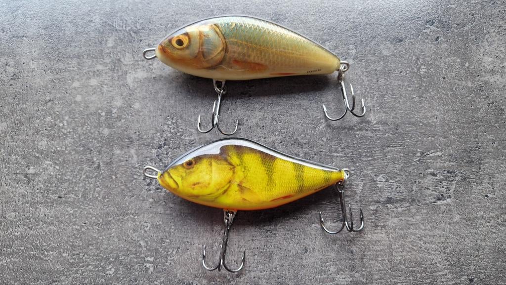 Salmo Fatso 10cm en Slider 10cm jerkbait kunstaas, Ophalen of Verzenden, Zo goed als nieuw, Complete set