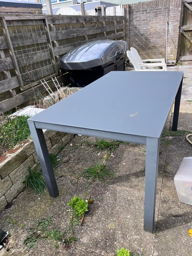 Tuintafel antraciet GAMMA, Ophalen, Gebruikt, Rechthoekig, Metaal