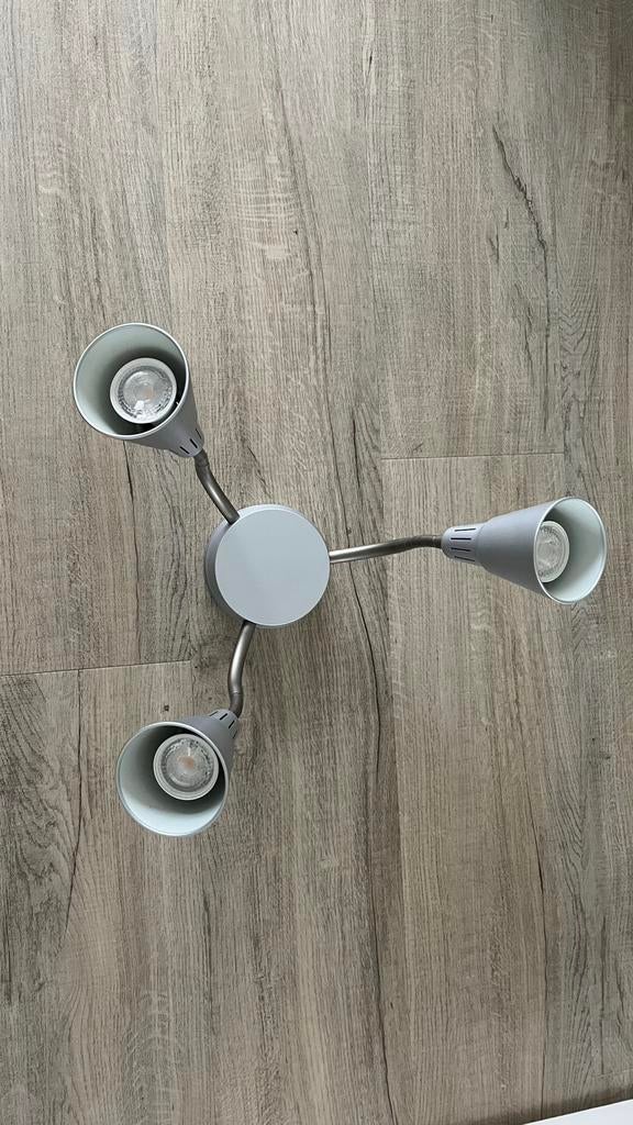 Ikea plafondlamp zilvergrijs, Metaal of Aluminium, Ophalen of Verzenden, Zo goed als nieuw, Led