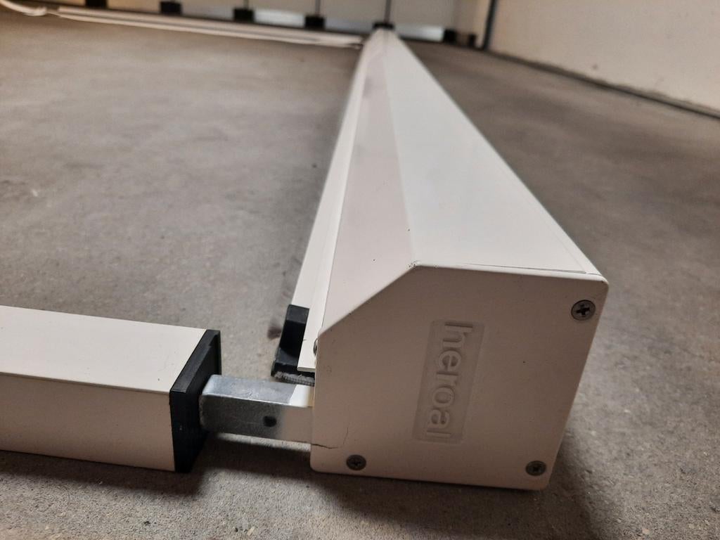 Heroal Zipscreen wit buitenwerk, parelgrijs doek., Tuin en Terras, Zonneschermen, Ophalen, Elektrisch, 150 tot 300 cm, Screen