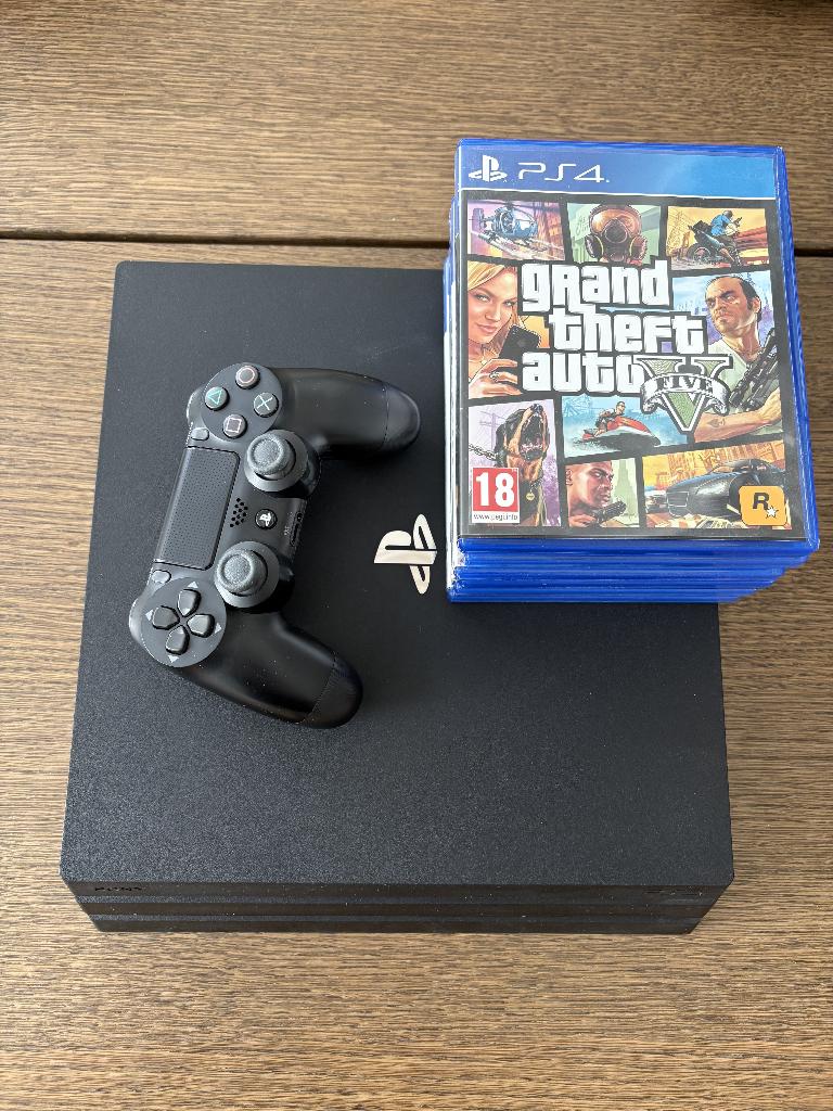 Playstation 4 Pro met games, Spelcomputers en Games, Ophalen of Verzenden, 1 TB, Met 1 controller, Pro
